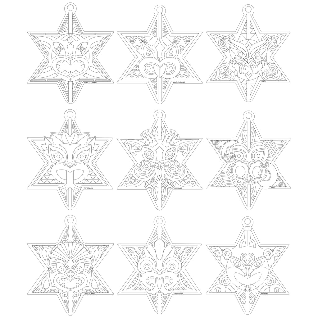 Matariki Colour-In Star Set