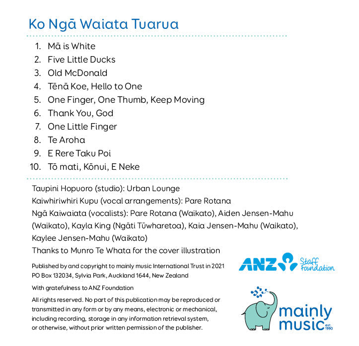 Ko Ngā Waiata Tuarua mp 3 - for centres